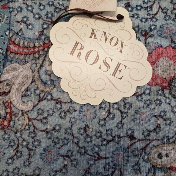 Womens Floral Print Long Sleeve Kimono Jacket Knox Rose Salt Marsh Blue Size S - Picture 2 of 6